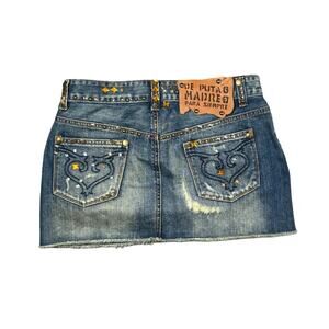 Streetwear De puta madre 69 jean mini denim skirt